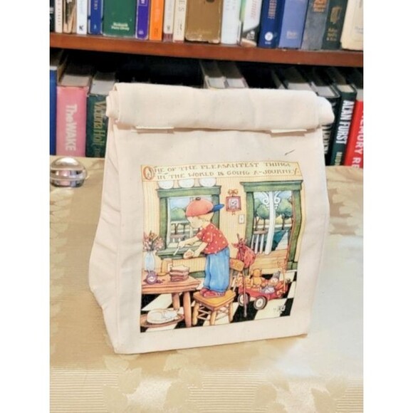 Mary Engelbreit Thick Canvas Lunch Bag LUNCHBOX Tote Velco Closure New Unused - Picture 5 of 13